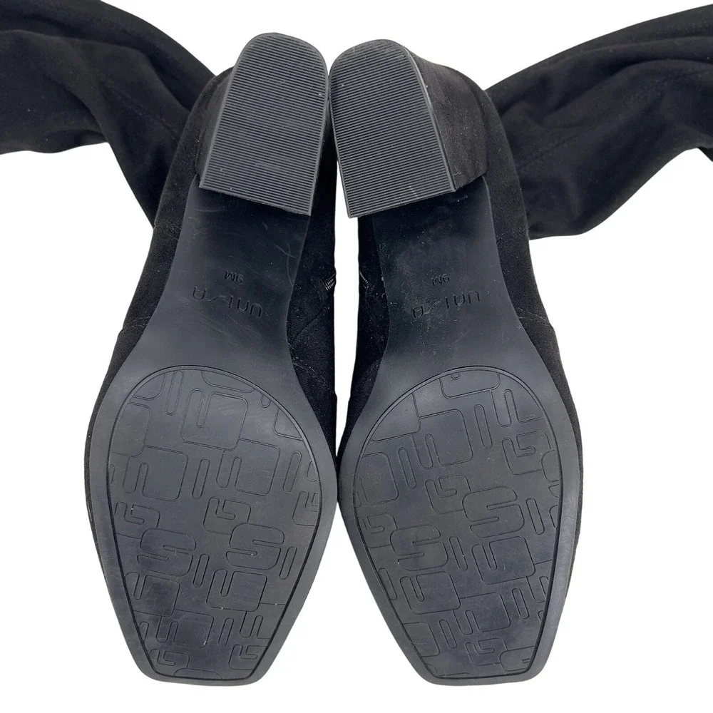 Unisa Unquesia Over-The-Knee Black Faux Suede Boots Women's 9 Tall Side Zipper‎
